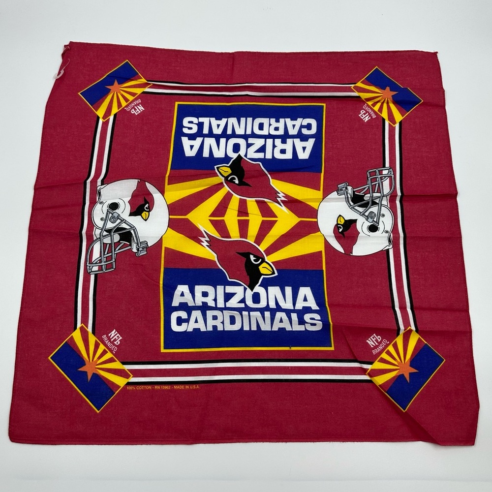 Vintage NFL Arizona Cardinals Bandana Handkerchief Square USA 90s Unused NEW